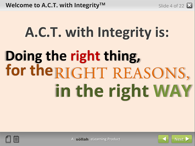 A.C.T.with Integrity™: (eCourse)